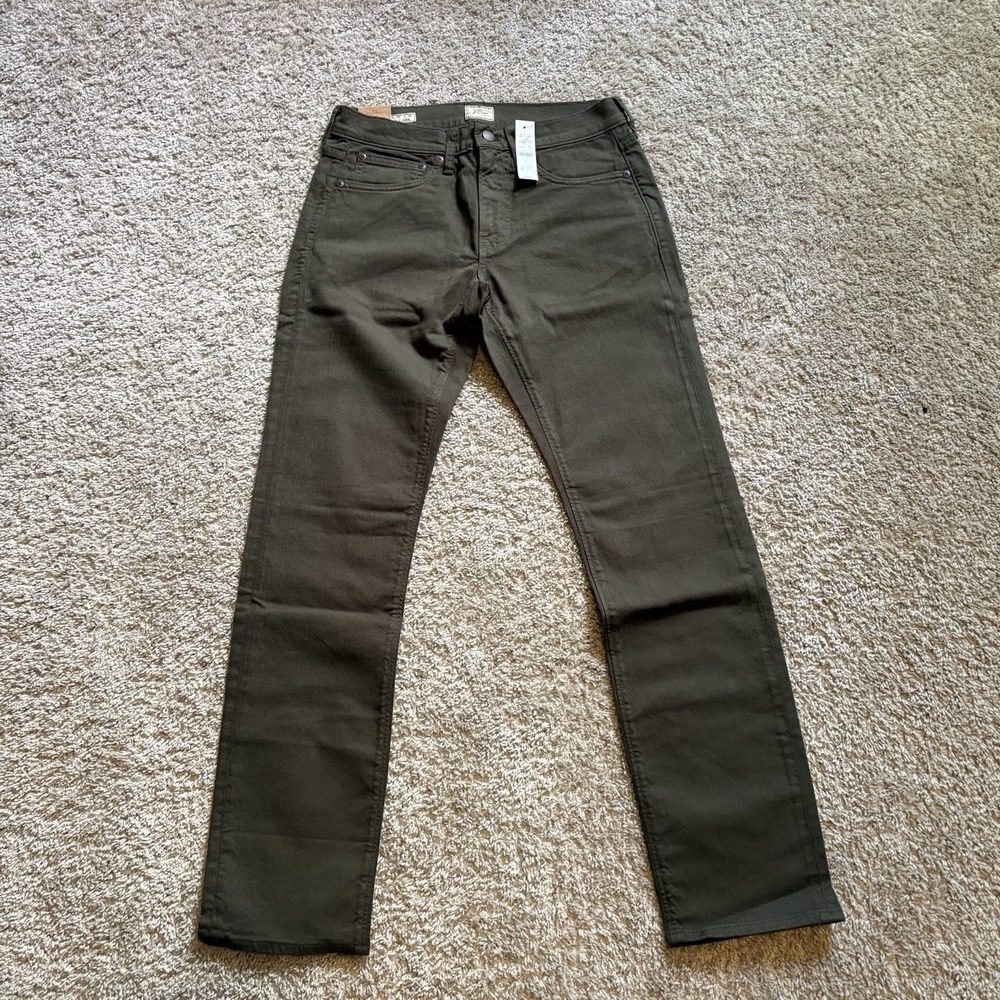 Brand New J Crew 484 Slim Tapered Denim Mens 30x32 Brown